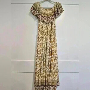 Margaux Riviera Bohemian Cottage Core Maxi Dress Size Large